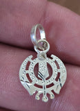 Sikh Khanda Pendant 925 Sterling Silver Chandi Handmade Black Dori Necklace SL18