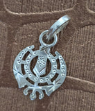 Sikh Khanda Pendant 925 Sterling Silver Chandi Handmade Black Dori Necklace SL18