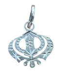 Sikh Khanda Pendant 925 Sterling Silver Chandi Handmade Black Dori Necklace SL20
