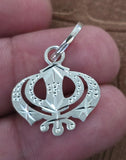 Sikh Khanda Pendant 925 Sterling Silver Chandi Handmade Black Dori Necklace SL20