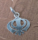 Sikh Khanda Pendant 925 Sterling Silver Chandi Handmade Black Dori Necklace SL20