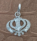 Sikh Khanda Pendant 925 Sterling Silver Chandi Handmade Black Dori Necklace SL20