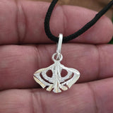 Sikh Khanda Pendant 925 Sterling Silver Chandi Handmade Black Dori Necklace SL21