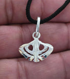 Sikh Khanda Pendant 925 Sterling Silver Chandi Handmade Black Dori Necklace SL21