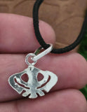 Sikh Khanda Pendant 925 Sterling Silver Chandi Handmade Black Dori Necklace SL21