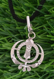 Sikh Khanda Pendant 925 Sterling Silver Chandi Handmade Black Dori Necklace SL22