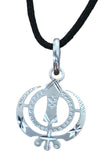 Sikh Khanda Pendant 925 Sterling Silver Chandi Handmade Black Dori Necklace SL22