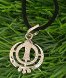 Sikh Khanda Pendant 925 Sterling Silver Chandi Handmade Black Dori Necklace SL23