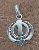 Sikh Khanda Pendant 925 Sterling Silver Chandi Handmade Black Dori Necklace SL23