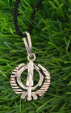 Sikh Khanda Pendant 925 Sterling Silver Chandi Handmade Black Dori Necklace SL24