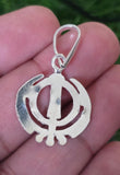Sikh Khanda Pendant 925 Sterling Silver Chandi Handmade Black Dori Necklace SL24