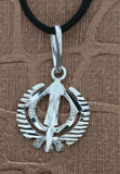 Sikh Khanda Pendant 925 Sterling Silver Chandi Handmade Black Dori Necklace SL24