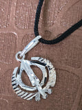Sikh Khanda Pendant 925 Sterling Silver Chandi Handmade Black Dori Necklace SL24