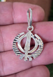 Sikh Khanda Pendant 925 Sterling Silver Chandi Handmade Black Dori Necklace SL24