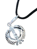 Sikh Khanda Pendant 925 Sterling Silver Chandi Handmade Black Dori Necklace SL24