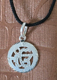 Sikh Ek Onkar Pendant 925 Sterling Silver Chandi Handmade Black Dori Necklace SL25