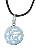 Sikh Ek Onkar Pendant 925 Sterling Silver Chandi Handmade Black Dori Necklace SL25