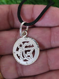 Sikh Ek Onkar Pendant 925 Sterling Silver Chandi Handmade Black Dori Necklace SL25