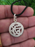 Sikh Ek Onkar Pendant 925 Sterling Silver Chandi Handmade Black Dori Necklace SL25
