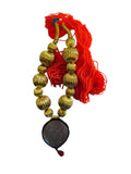 Traditional Punjabi Kaintha Necklace Orange Thread Bhangra Giddha Folk pendant N