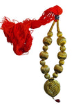 Traditional Punjabi Kaintha Necklace Orange Thread Bhangra Giddha Folk pendant N