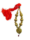 Traditional Punjabi Kaintha Necklace Orange Thread Bhangra Giddha Folk pendant N