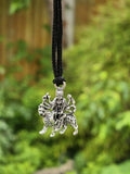 Durga Maa Sherawali Pendant Hindu Nazar Protection Black Dori Thread Necklace U7