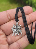 Durga Maa Sherawali Pendant Hindu Nazar Protection Black Dori Thread Necklace U7