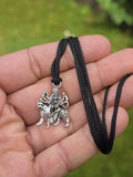 Durga Maa Sherawali Pendant Hindu Nazar Protection Black Dori Thread Necklace U7