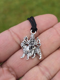 Durga Maa Sherawali Pendant Hindu Nazar Protection Black Dori Thread Necklace U7