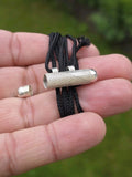 Taweet Silver Plated Taviz Tabeez Taweez Talisman Amulet Necklace in Black Dori