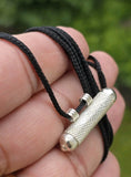 Taweet Silver Plated Taviz Tabeez Taweez Talisman Amulet Necklace in Black Dori