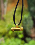 Gold Plated Taweet Tabeej Taviz Taveej Pendant in Black Dori Thread Locket Q42