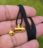 Gold Plated Taweet Tabeej Taviz Taveej Pendant in Black Dori Thread Locket Q42