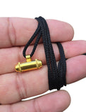Gold Plated Taweet Tabeej Taviz Taveej Pendant in Black Dori Thread Locket Q42