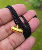 Gold Plated Taweet Tabeej Taviz Taveej Pendant in Black Dori Thread Locket Q42