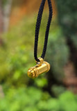 Gold Plated Taweet Tabeej Taviz Taveej Pendant in Black Dori Thread Locket Q42