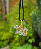 786 Islamic Taweez Pendant Black Dori Nazar Shield Necklace Gold Plated Glitter