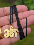 786 Islamic Taweez Pendant Black Dori Nazar Shield Necklace Gold Plated Glitter