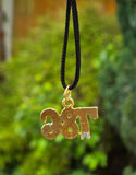 786 Islamic Taweez Pendant Black Dori Nazar Shield Necklace Gold Plated Glitter