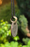 Antique Afghan Tribal Coin Pendant Necklace Black Dori thread Rare Handmade U81