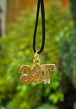 786 Islamic Taweez Pendant Black Dori Nazar Shield Necklace Gold Plated Glitter