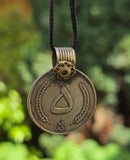 Rare Antique Afghan 5 Afghani Coin Pendant Necklace Handmade Tribal Evil Eye U82