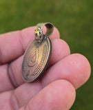 Rare Antique Afghan 5 Afghani Coin Pendant Necklace Handmade Tribal Evil Eye U82