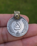Rare Antique Afghan 5 Afghani Coin Pendant Necklace Handmade Tribal Evil Eye U82