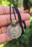 Rare Antique Afghan 5 Afghani Coin Pendant Necklace Handmade Tribal Evil Eye U82