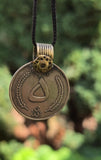 Rare Antique Afghan 5 Afghani Coin Pendant Necklace Handmade Tribal Evil Eye U82