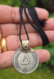 Rare Antique Afghan 5 Afghani Coin Pendant Necklace Handmade Tribal Evil Eye U83