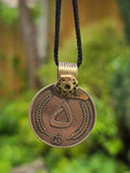 Rare Antique Afghan 5 Afghani Coin Pendant Necklace Handmade Tribal Evil Eye U83