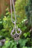 Hindu Shiva Trishul Om Damaru Stainless Steel Pendant Necklace Nazar Talisman